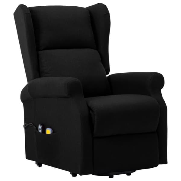 vidaXL Massagefåtölj med uppresningshjälp svart tyg