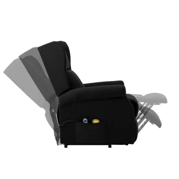 vidaXL Massagefåtölj med uppresningshjälp svart tyg