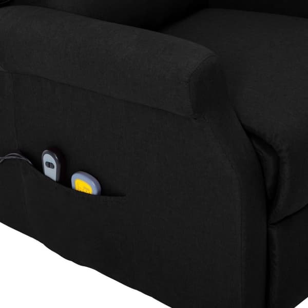vidaXL Massagefåtölj med uppresningshjälp svart tyg