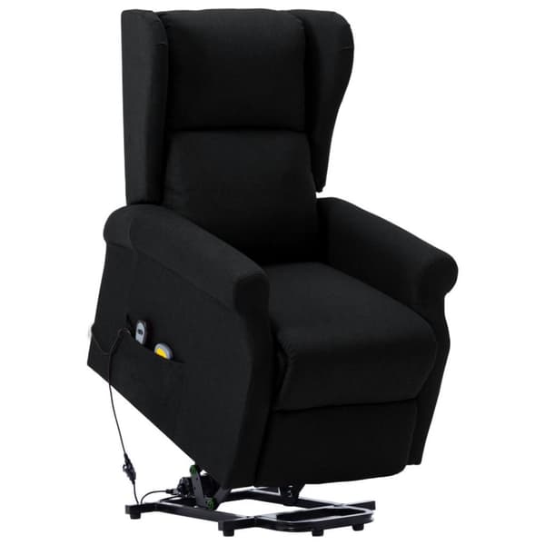 vidaXL Massagefåtölj med uppresningshjälp svart tyg