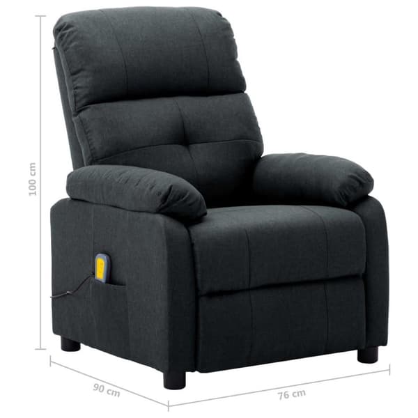 vidaXL Massagefåtölj mörkgrå tyg
