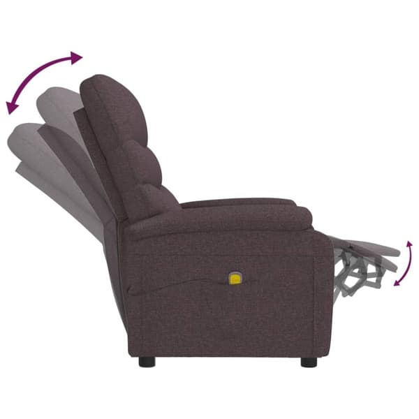 vidaXL Massagefåtölj mörkbrun tyg