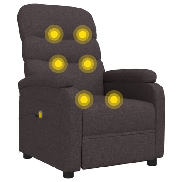 vidaXL Massagefåtölj mörkbrun tyg