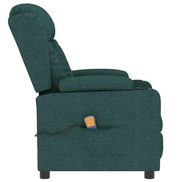 vidaXL Massagefåtölj mörkgrön tyg