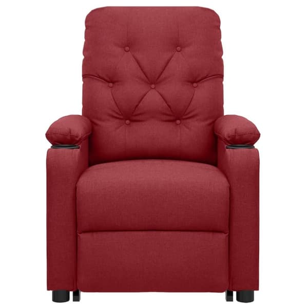 vidaXL Massagefåtölj med uppresningshjälp vinröd tyg