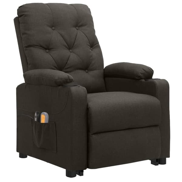 vidaXL massagefåtölj med uppresningshjälp taupe tyg