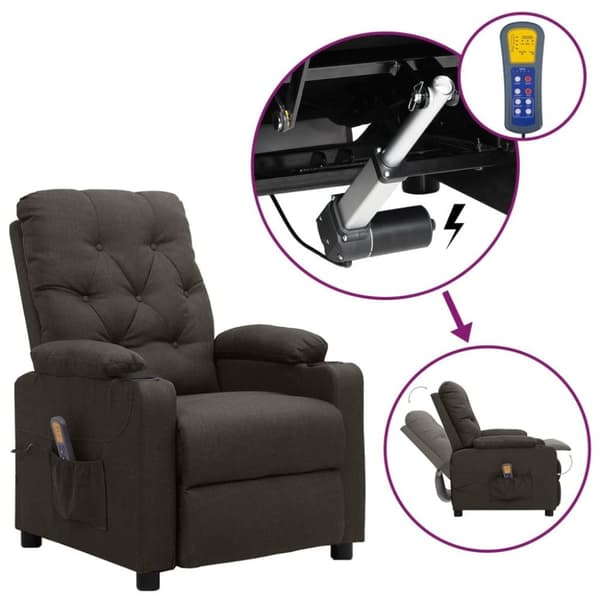 vidaXL massagefåtölj med uppresningshjälp taupe tyg