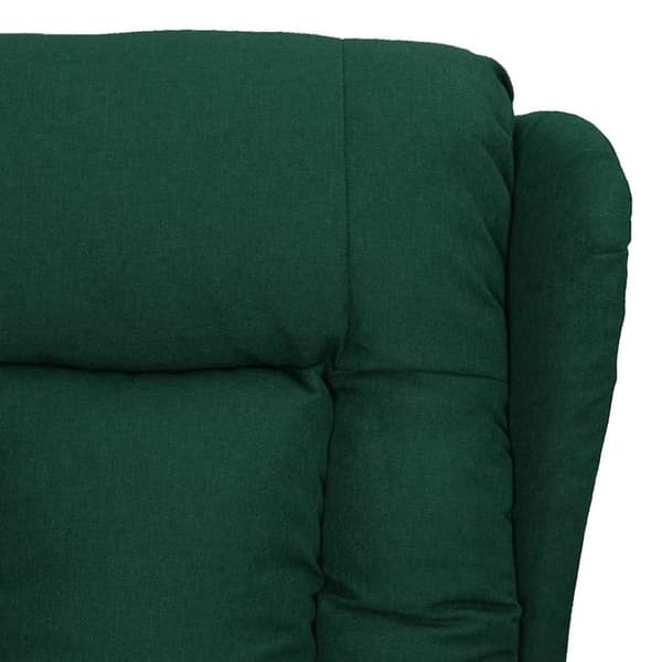 vidaXL Massagefåtölj med uppresningshjälp mörkgrön tyg