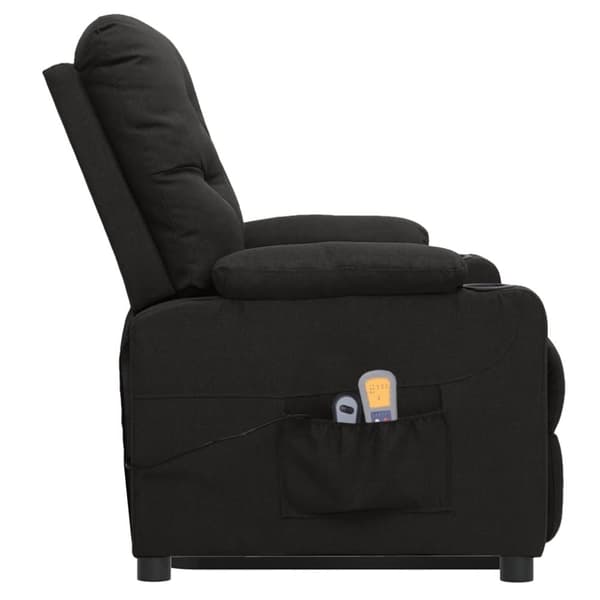 vidaXL massagefåtölj med uppresningshjälp svart tyg