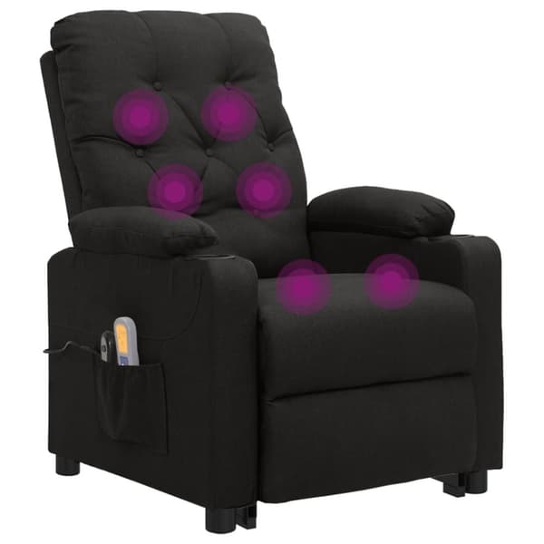 vidaXL massagefåtölj med uppresningshjälp svart tyg