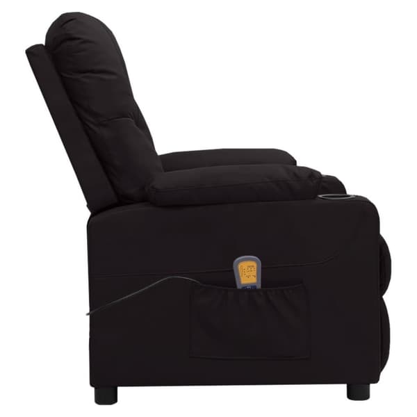 vidaXL Massagefåtölj med uppresningshjälp svart konstläder