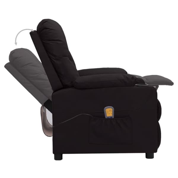 vidaXL Massagefåtölj med uppresningshjälp svart konstläder