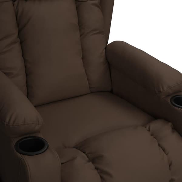 vidaXL Massagefåtölj med uppresningshjälp brun konstläder