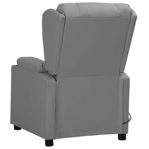 vidaXL Massagefåtölj med uppresningshjälp grå konstläder