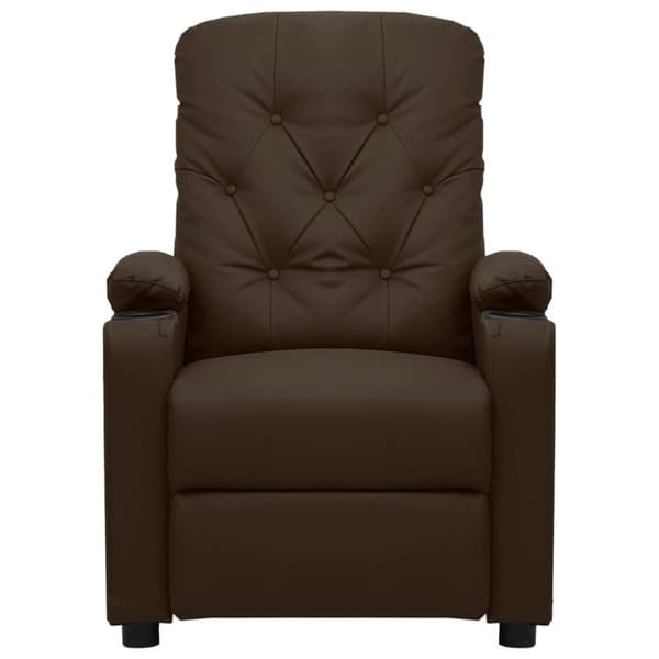 vidaXL Massagefåtölj med uppresningshjälp brun konstläder