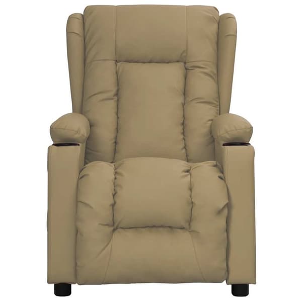vidaXL Massagefåtölj med uppresningshjälp cappuccino konstläder
