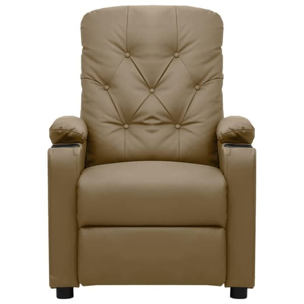 vidaXL Massagefåtölj med uppresningshjälp cappuccino konstläder