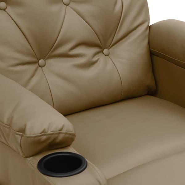 vidaXL Massagefåtölj med uppresningshjälp cappuccino konstläder