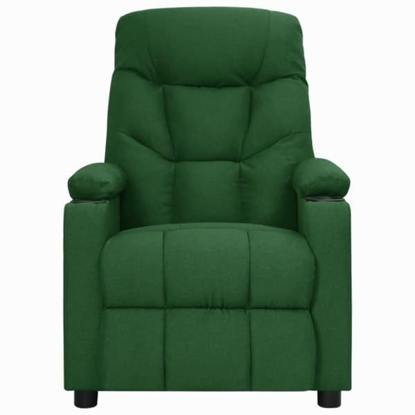 vidaXL Massagefåtölj med uppresningshjälp mörkgrön tyg