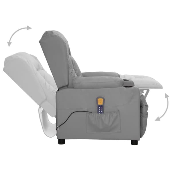 vidaXL massagestol med løftefunktion kunstlæder grå