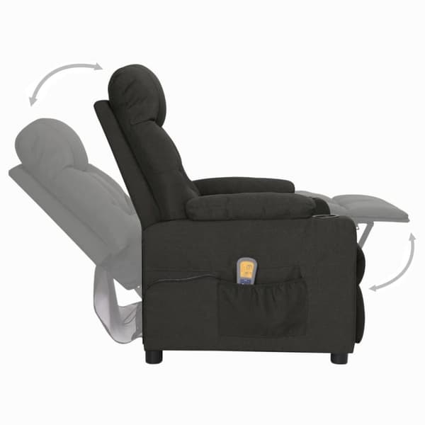 vidaXL løftestol med massagefunktion stof sort
