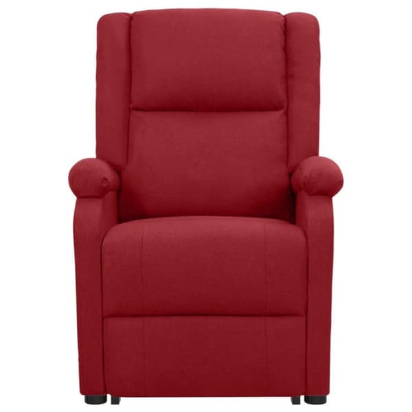 vidaXL Massagefåtölj med uppresningshjälp vinröd tyg