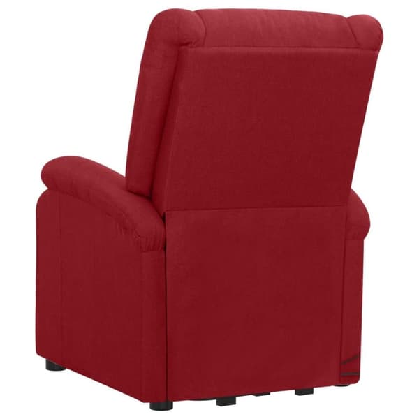 vidaXL Massagefåtölj med uppresningshjälp vinröd tyg
