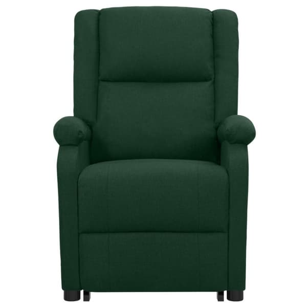 vidaXL Massagefåtölj med uppresningshjälp mörkgrön tyg