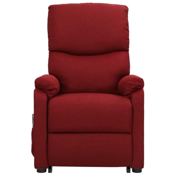 vidaXL Massagefåtölj med uppresningshjälp vinröd tyg