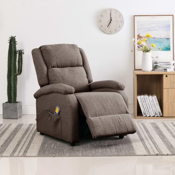 vidaXL massagestol stof gråbrun