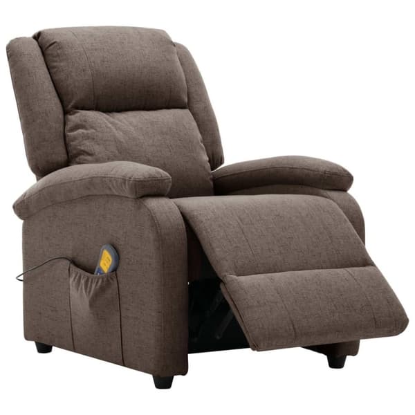 vidaXL massagestol stof gråbrun