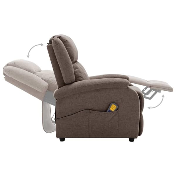vidaXL massagestol stof gråbrun