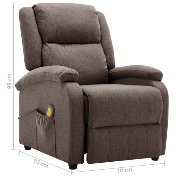 vidaXL massagestol stof gråbrun