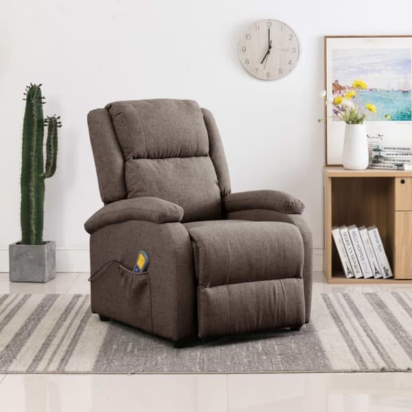 vidaXL massagestol stof gråbrun