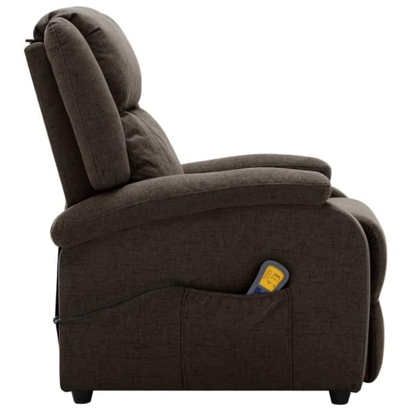 vidaXL Öronlappsfåtölj recliner mörkbrun tyg