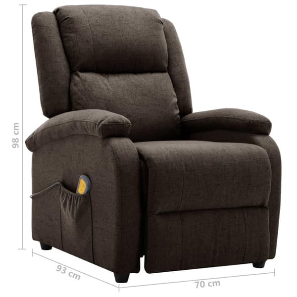 vidaXL Öronlappsfåtölj recliner mörkbrun tyg