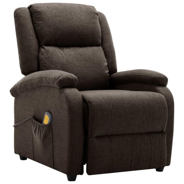 vidaXL Öronlappsfåtölj recliner mörkbrun tyg