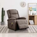 Miniatyrbild 3 av 11: vidaXL Öronlappsfåtölj recliner taupe tyg