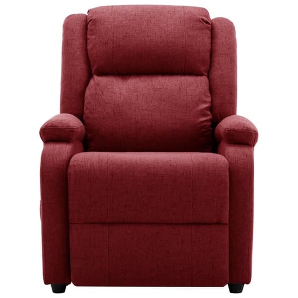 vidaXL Massagefåtölj öronlappsfåtölj vinröd tyg