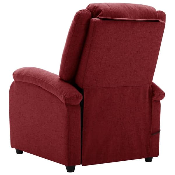vidaXL Massagefåtölj öronlappsfåtölj vinröd tyg