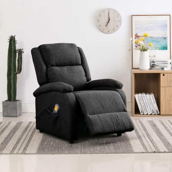 vidaXL Öronlappsfåtölj recliner svart tyg