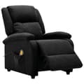 Miniatyrbild 7 av 11: vidaXL Öronlappsfåtölj recliner svart tyg