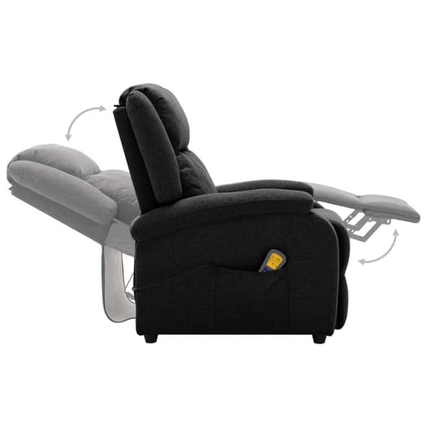 vidaXL Öronlappsfåtölj recliner svart tyg