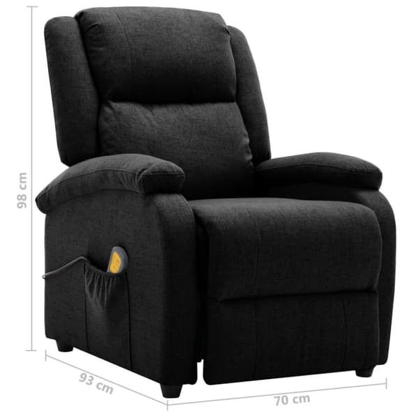 vidaXL Öronlappsfåtölj recliner svart tyg
