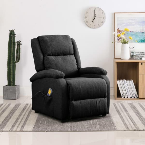vidaXL Öronlappsfåtölj recliner svart tyg