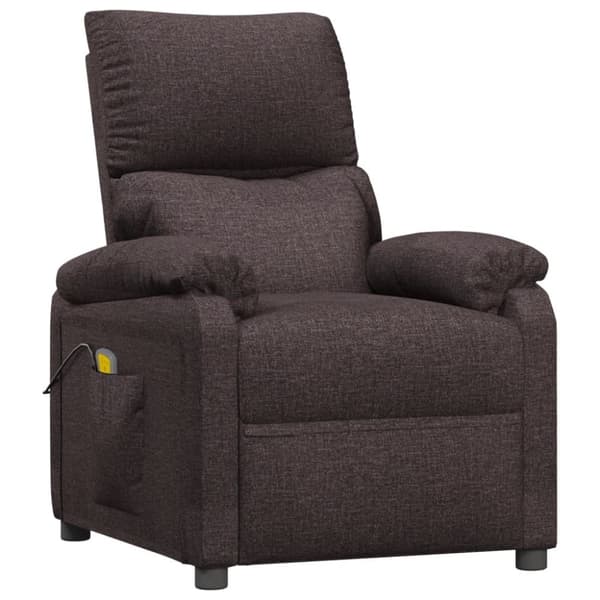 vidaXL Massagefåtölj mörkbrun tyg