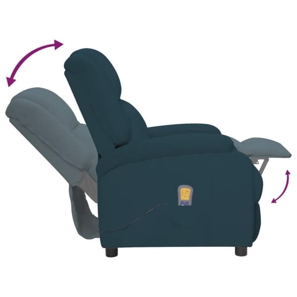 vidaXL massagestol velour blå