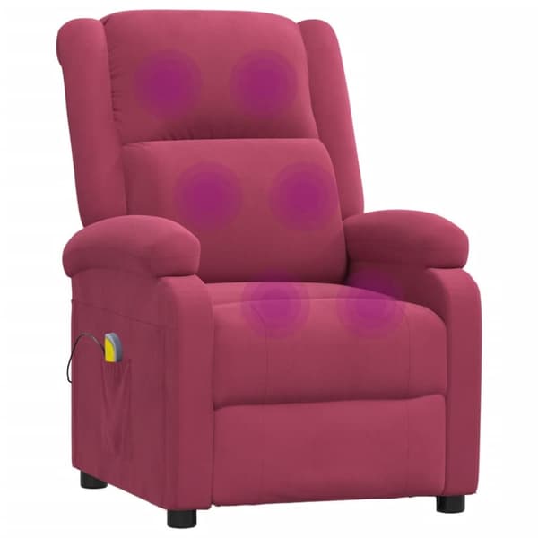 vidaXL Massagefåtölj vinröd sammet