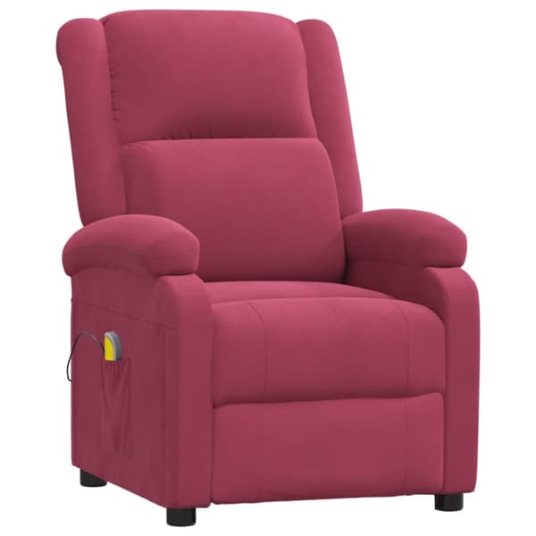 vidaXL Massagefåtölj vinröd sammet