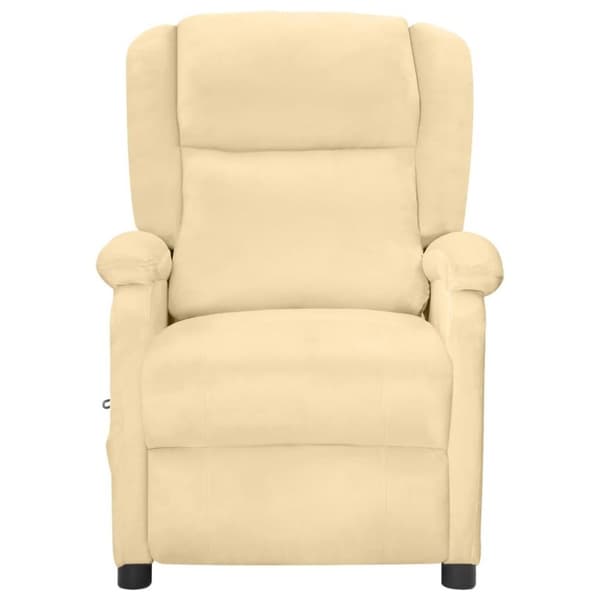 vidaXL Massagefåtölj gräddvit sammet